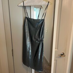 Michelle Mason Mini Shift Tinsel Dress